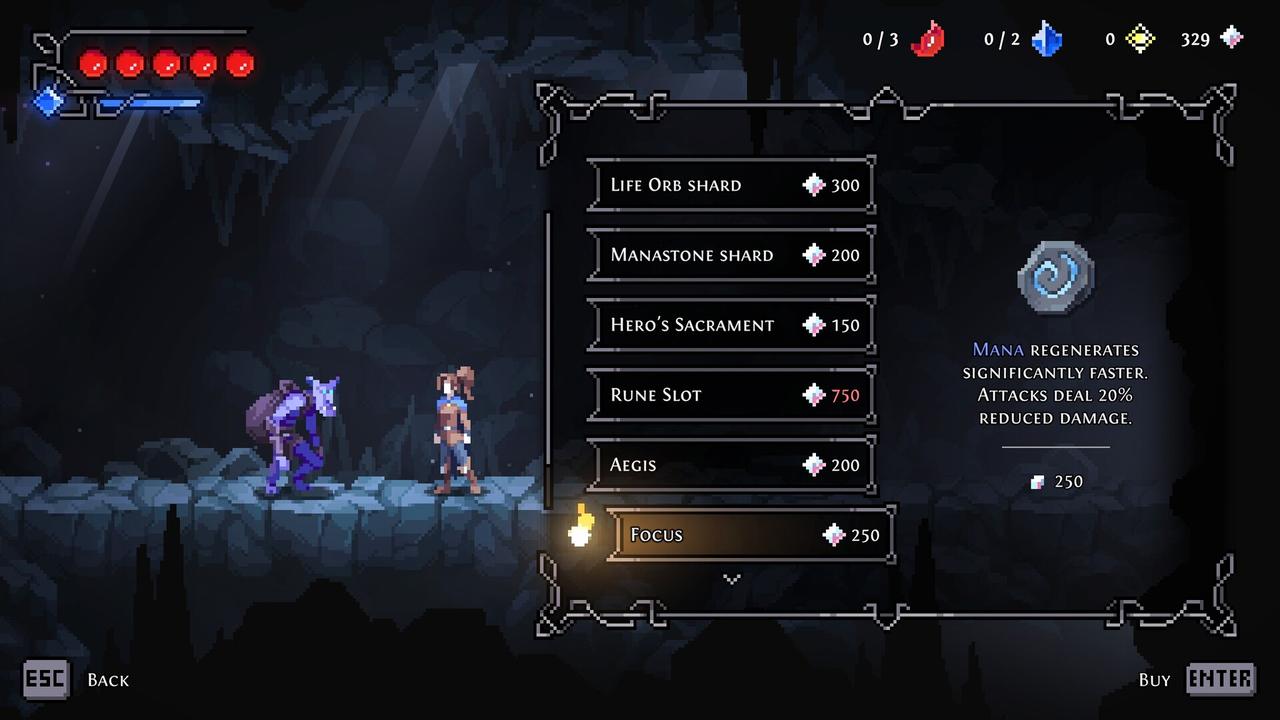 Exploration scene showing a route through the island environment